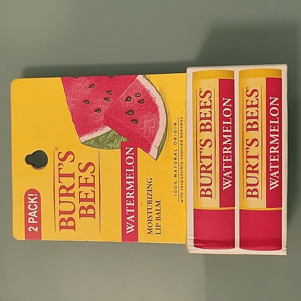 Watermelon Burt's Bees Moisturizing Lip Balm. Brand New!